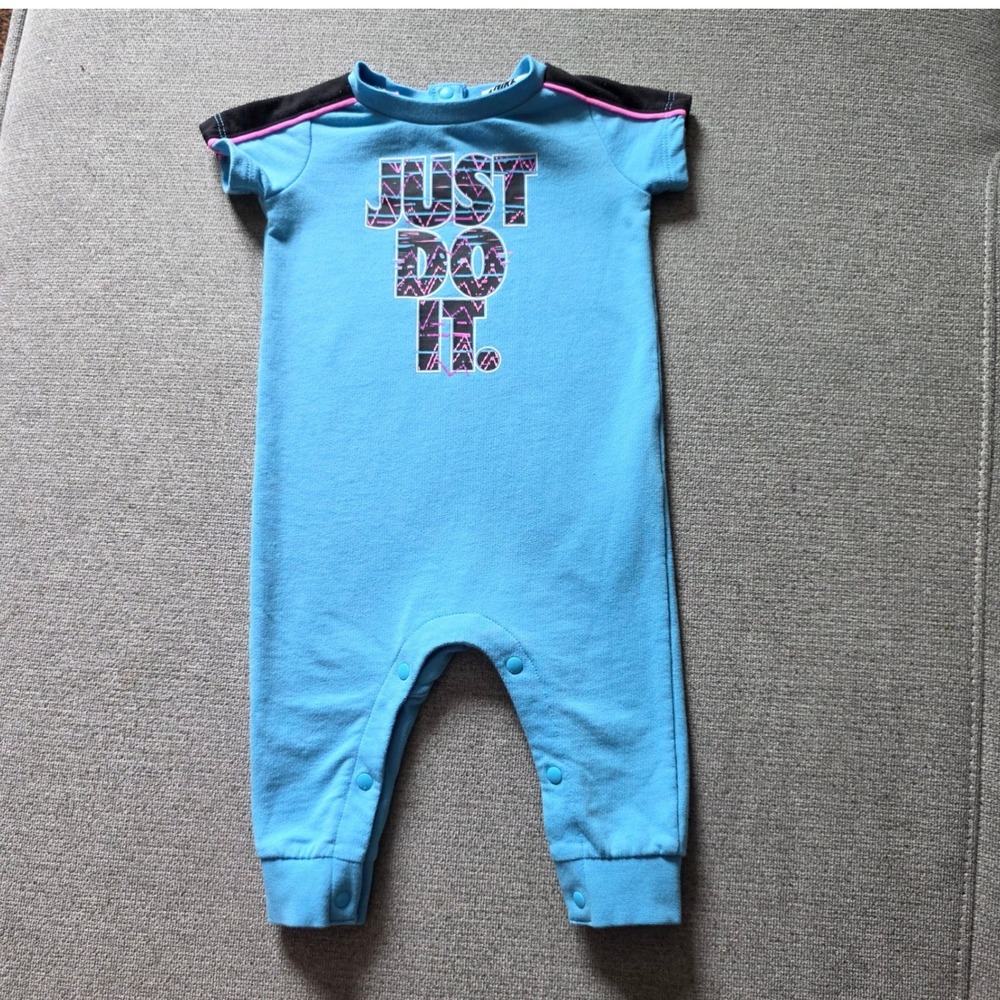 Nike Just Do It Romper Baby Girls Blue Pink Black Graphic One Piece Bodysuit